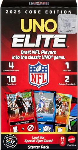 Mattel Games UNO Elite NFL 2025 Core Edition Starter Pack (Mainline)