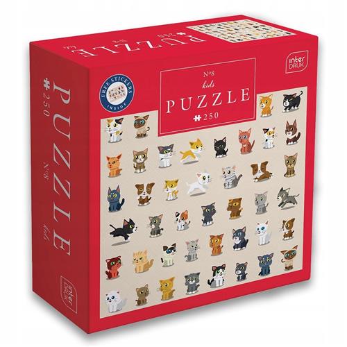 PUZZLE - 250 STUKJES - Interdruk Puzzel 8 Katten voor Kinderen VANAF 7 jaar oud