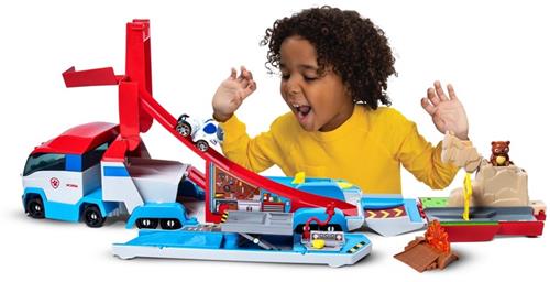 PAW Patrol Speelgoed - Grote Uitklapbare Vrachtwagen + 1 True Metal Voertuig - Vrachtwagen - Speelgoed Auto - Auto's - Auto Speelgoed - Speelset - Speelgoed vanaf 3 jaar