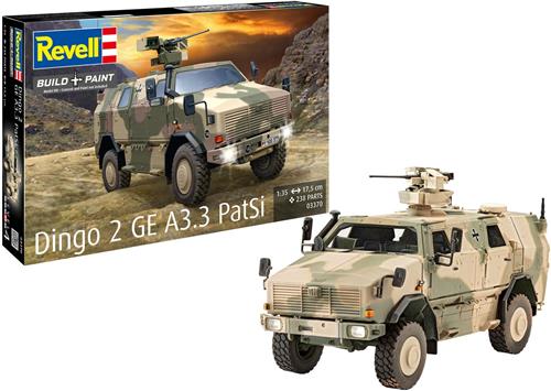 Revell Modelbouwpakket Militaire voertuigen - 03370 Dingo 2 GE A3.3 PatSi - Duits Gepantserd Patrouillevoertuig Plastic - 1:35 - Modelbouw