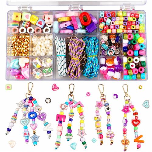 GloovonÂ® - DIY Sleutelhanger & Sieraden Maken - 400+ Delig - Incl. 6 Sleutelhangers & Opbergdoos - Cadeau voor Kinderen & Volwassenen - Creatieve Hobby Kit