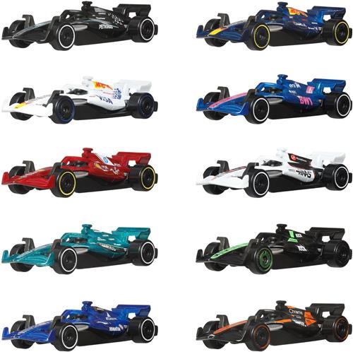 Hot Wheels Formula 1 Set van 10 speelgoedauto's van elk 2025 F1 Racing Team