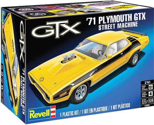 Revell Modelbouwpakket Auto - 14588 Plymouth Satellite GTX Street Machine 1971 - Amerikaanse Muscle Car Plastic - 1:24 - Modelbouw