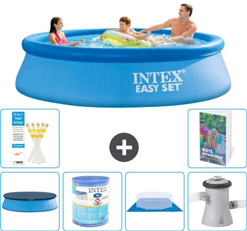 Intex Rond Opblaasbaar Easy Set Zwembad - 305 x 76 cm - Blauw - Inclusief Afdekzeil - Filter - Grondzeil - Zwembadfilterpomp - 7-delig