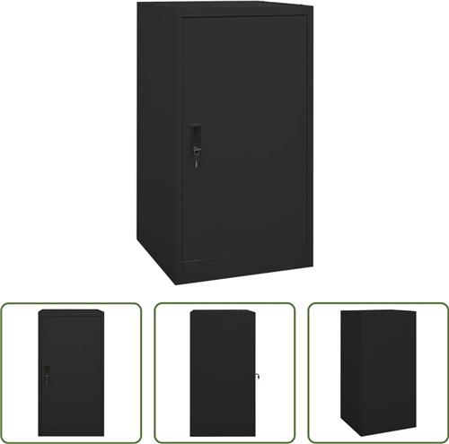 The Living Store Kast - Zadelkamer - 53 x 53 x 105 cm - Hoogwaardig staal - Zwart