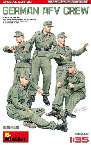 1:35 MiniArt 35415 Duitse Soldaten WWII - AFV Crew - 5 Figuren Plastic Modelbouwpakket