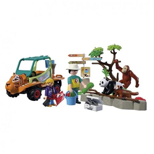 PLAYMOBIL  72072  Speelset zooverzorger  voertuig  62 delen