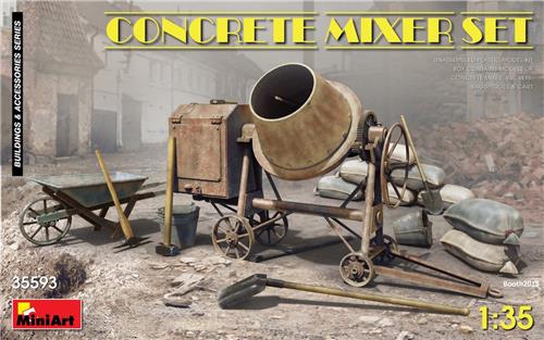 Miniart - Concrete Mixer Set (Min35593) - modelbouwsets, hobbybouwspeelgoed voor kinderen, modelverf en accessoires
