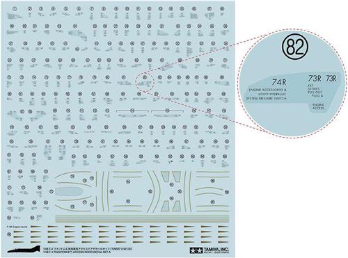 1:48 Tamiya 12692 Detail Up Parts - F-4 Phantom II Access Door Decal Set A Decals