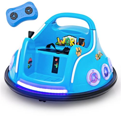 SureDealÂ® - Speelgoedauto' - Kinderautoscooter Elektrische Bumper - Muziek - Verlichting - GHz Afstandsbediening - 73x73x43 cm - Naturel