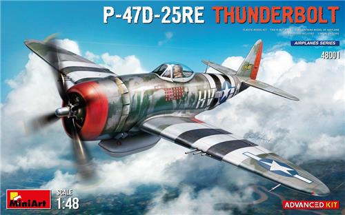 1:48 MiniArt 48001 P-47D-25RE Thunderbolt - Advanced Kit Plastic Modelbouwpakket
