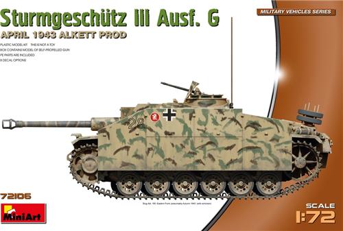 1:72 MiniArt 72106 StuG III Ausf. G - April 1943 Alkett Production Plastic Modelbouwpakket