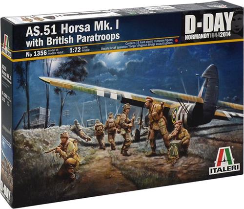 1:72 Italeri 1356 AS.51 Horsa Mk.I with British Paratroops - 75 Anniversary D-Day 1944 2019 Plastic Modelbouwpakket