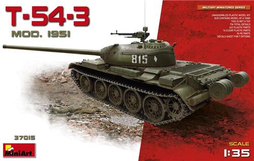 Miniart - T-54-3 Mod. 1951 (Min37015) - modelbouwsets, hobbybouwspeelgoed voor kinderen, modelverf en accessoires