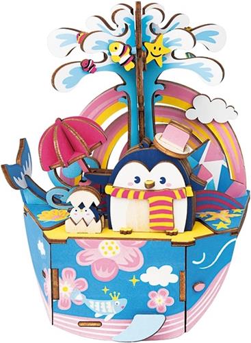 Robotime - Muziekdoos - DIY - 3D - Ocean Park - Houten Modelbouw