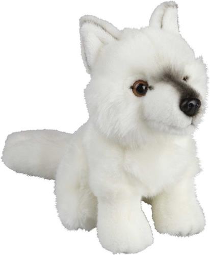 Pluche witte poolwolf knuffel 18 cm - Wolven pooldieren knuffels - Speelgoed voor kinderen