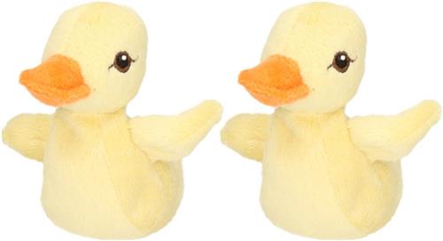 2x stuks kleine Knuffel eendjes 10 cm - kinder speelgoed