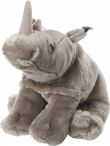 Nature Planet pluche Neushoorn knuffel - grijs - 18 cm - Safari dieren knuffels