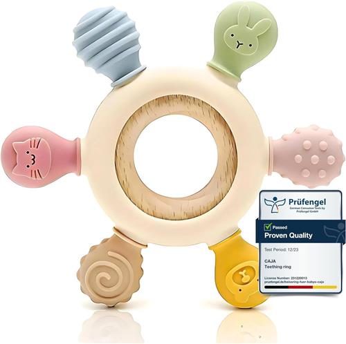 Bijtketting - Complexion - 2-in-1 Siliconen en Hout - Veilig Bijtspeelgoed voor Baby's