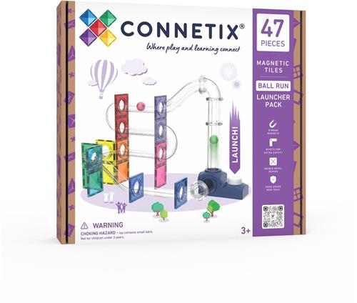 CONNETIX - Magnetisch Tegels - Ball Run-Lanceringspakket - 47 Stuks - Magnetisch Speelgoed