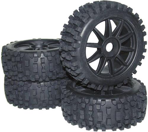 Reely 1:8 Buggy Complete wielen Big Core 10-spaaks Zwart 4 stuk(s)