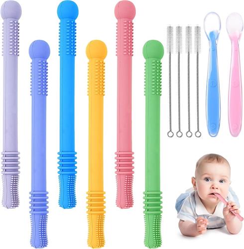 Bijtketting - Zes Kleuren - Siliconen Sensorisch Kauwspeelgoed - Voor Baby's van 6-12 Maanden