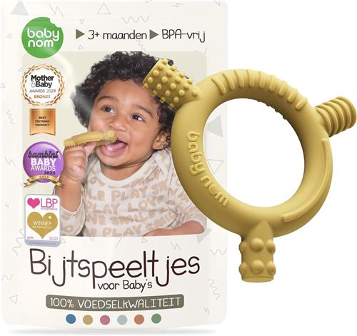 Bijtketting - Mosterd - Siliconen Baby Bijtspeeltje - 100% BPA-Vrij - Voor Baby's Vanaf 3 Maanden