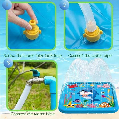 Waterspeelmat voor katten - Blauw - 170 cm - Versterkt PVC Waterspeelmat voor Buitenplezier met Antislip - Voor Huisdieren en Kinderen