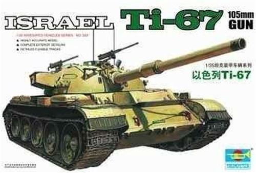 Trumpeter Modelbouwpakket Militaire voertuigen - 00339 TI-67 105mm Gun - IsraÃ«lische Hoofdgevechtstank Plastic - 1:35 - Modelbouw