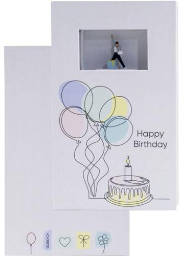 NOCH 0099507 Cadeaubox Happy Birthday figuren Handbeschilderd