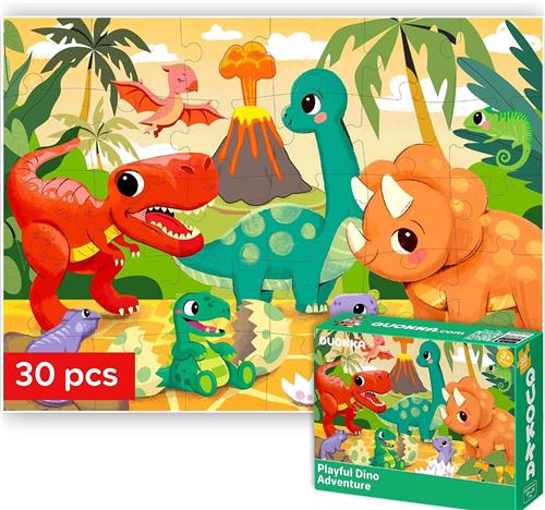 Voerpuzzel voor kat - Dino - 29 x 21 cm - Educatieve Puzzel van 30 Stukjes - Voor Kinderen 3-5 Jaar