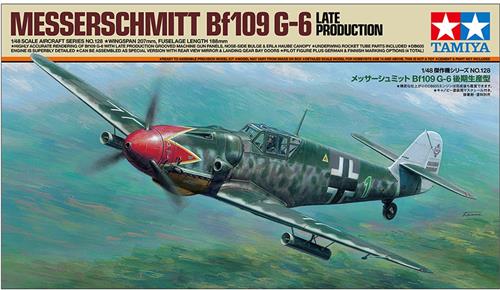 Tamiya Modelbouwpakket Vliegtuigen - 61128 Messerschmitt Bf 109 G-6 - Late Productie WWII - Duits Jachtvliegtuig Plastic - 1:48 - Modelbouw