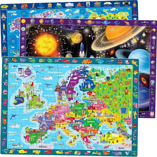 Voerpuzzel voor kat - Set van 3 - 70 x 50 cm - 100 Stukjes Kartonnen Vloerpuzzels - Educatief Speelgoed voor Kinderen