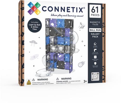 CONNETIX - Magnetisch Tegels - Ball Run Galaxy-pakket - 61 Stuks - Magnetisch Speelgoed