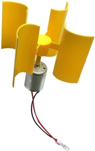Windturbine - Wit - Miniatuur 100 x 60 mm - Verticale Generator Doe-Het-Zelf Bouwpakket voor Educatie