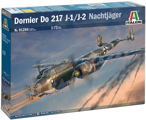 Italeri Modelbouwpakket Vliegtuigen - 91266 Dornier Do 217 J1/J2 NachtjÃ¤ger WWII - Duits Nachtjachtvliegtuig Plastic - 1:72 - Modelbouw