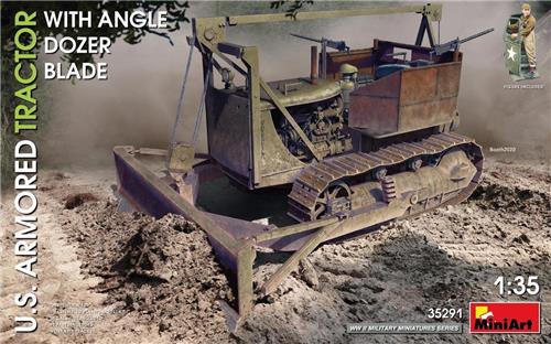 1:35 MiniArt 35291 U.S. Armored Tractor with Angle dozer blade Plastic Modelbouwpakket
