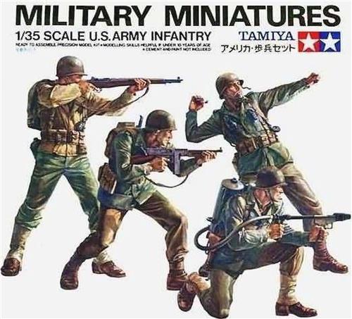 1:35 Tamiya 35013 Figuren-Set US Army Infantry with 4 Figures Plastic Modelbouwpakket