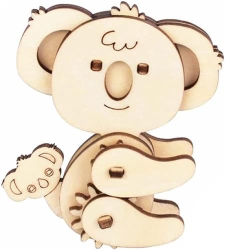 Bouwpakket 3D Houten Puzzel Koala Mechanisch