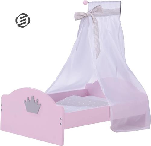 Equivera Poppenbed - Poppenbedje - Poppenhuis Meubels - Speelgoed voor Meisjes - Cadeau