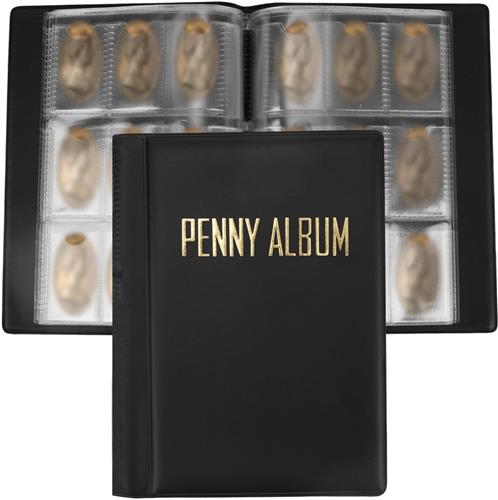Muntenverzamelmap - Zwart - 15,5 x 11,5 cm - PVC Draagbare Penny Album voor Reizen en Thuis