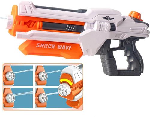 Waterpistool Kinderen - van 6-50 Jaar - Waterpistooltjes - Watergeweer - Waterblaster - Watergevecht - Buitenspeelgoed - Zomerspeelgoed - Waterspeelgoed - 1300 ml - Oranje/Wit - van Imperatoris
