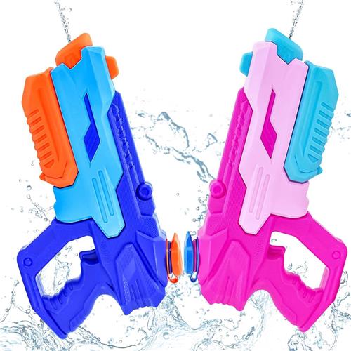 Waterpistool Kinderen - 2 Stuks - van 3-8 Jaar - Waterpistooltjes - Watergeweer - Waterblaster - Watergevecht - Buitenspeelgoed - Zomerspeelgoed - Waterspeelgoed - 600 ml - Blauw/Paars- van Imperatoris