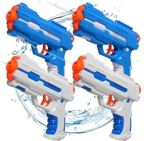 Waterpistool Kinderen - 4 Stuks - van 1.5-3 Jaar - Waterpistooltjes Klein - Watergeweer - Waterblaster - Watergevecht - Buitenspeelgoed - Zomerspeelgoed - Waterspeelgoed - 180 ml - Blauw/Wit - van Imperatoris