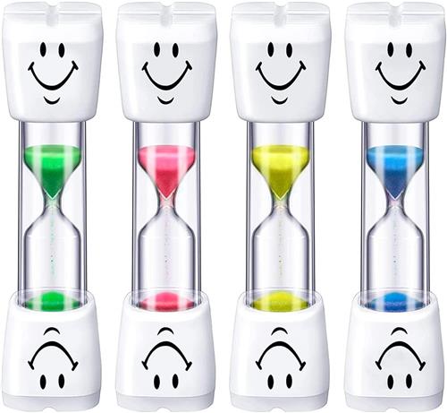 Pomodoro timer - Multicolor - 10 x 2,3 cm - PVC en glas zandloper set - Voor kinderen en volwassenen