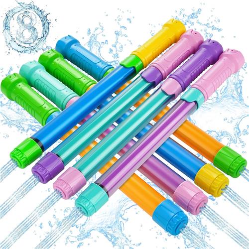 Waterpistool Kinderen - 8 Stuks - van 3-8 Jaar - Waterpistooltjes - Watergeweer - Waterblaster - Watergevecht - Buitenspeelgoed - Zomerspeelgoed - Waterspeelgoed - 100 ml - Blauw/Groen/Oranje/Geel - van Imperatoris