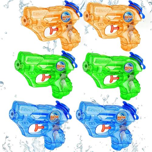 Waterpistool Kinderen - 6 Stuks - van 2-12 Jaar - Waterpistooltjes Klein - Watergeweer - Waterblaster - Watergevecht - Buitenspeelgoed - Zomerspeelgoed - Waterspeelgoed - 100 ml - Blauw/Groen/Oranje/Geel - van Imperatoris