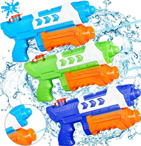 Waterpistool Kinderen - 3 Stuks - van 1.5-4 Jaar - Waterpistooltjes - Watergeweer - Waterblaster - Watergevecht - Buitenspeelgoed - Zomerspeelgoed - Waterspeelgoed - 480 ml - Lucht Blauw/Groen/Donker Groen- van Imperatoris