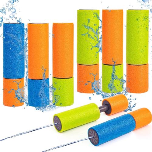 Waterpistolen voor kinderen - Set Van 6 - Kleine waterpistolen - Schuimwaterpistolen - Waterblaster - Watergevecht - Buitenspeelgoed - Zomerspeelgoed - Waterspeelgoed - 15 cm - Geel en bluaw - van Imperatoris