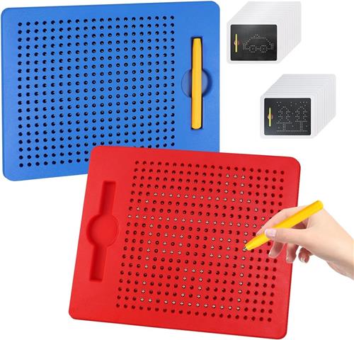 Magnetisch schrijfbord - Rood en Blauw - 21,5 x 17,5 cm - ABS Kunststof - Creatief Speelgoed voor Kinderen
